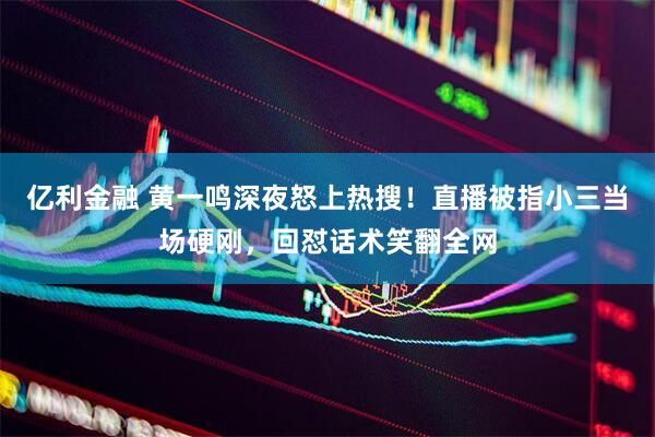 亿利金融 黄一鸣深夜怒上热搜！直播被指小三当场硬刚，回怼话术笑翻全网